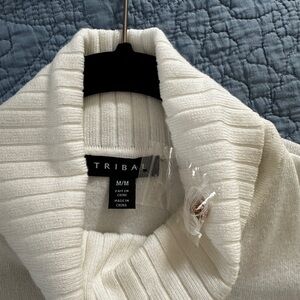 NWOT Tribal Brand Women's Ribbed Cowl Neck Sweater - winter white